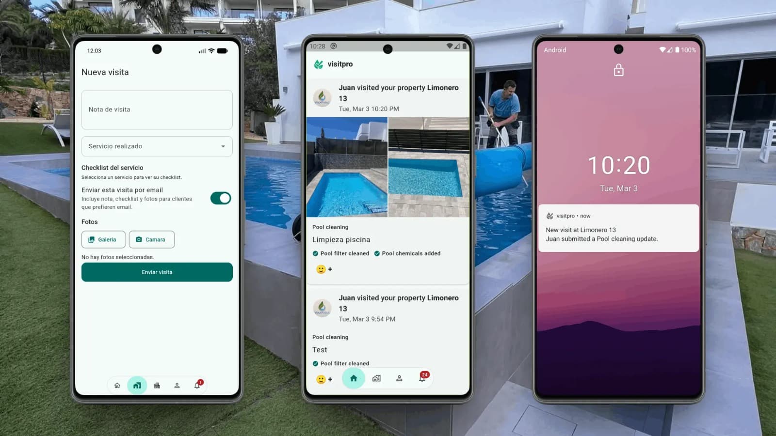 VisitPro app in real service environment