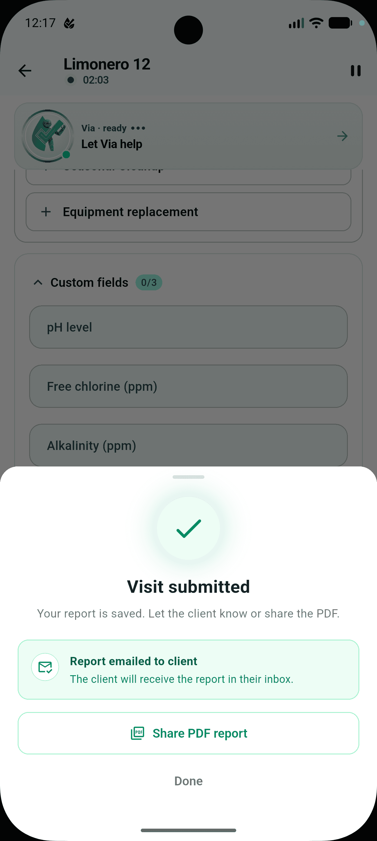 Send proof of work automatically