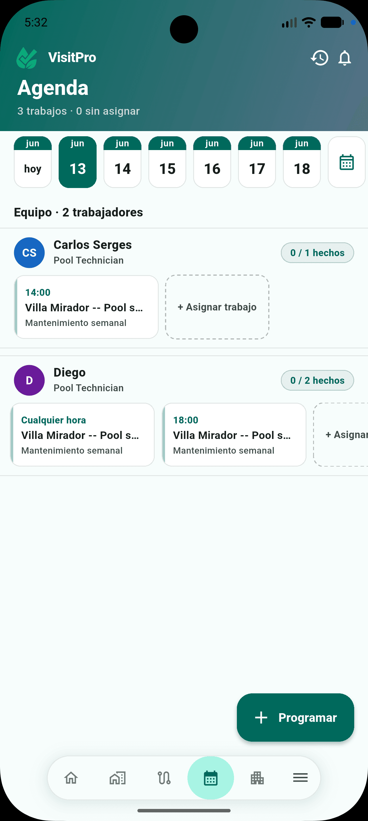 Programa trabajos en segundos